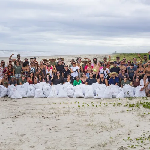 Resultado do mutirão de coleta e triagem de resíduos na Ilha do Cardoso